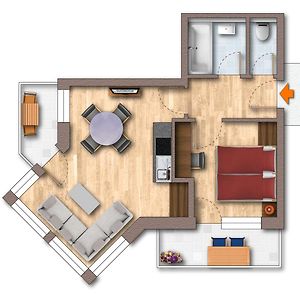 Appartement met een Slaapkamer